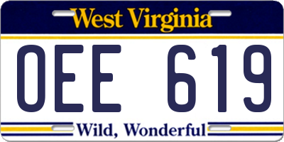 WV license plate OEE619