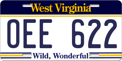 WV license plate OEE622