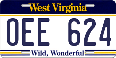WV license plate OEE624