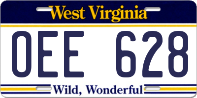 WV license plate OEE628