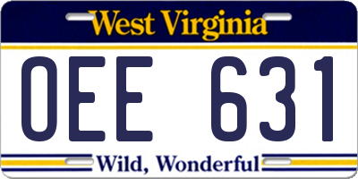 WV license plate OEE631