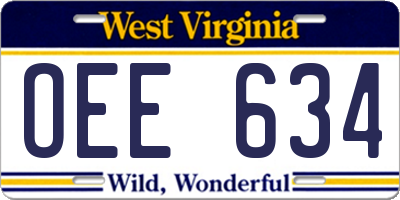 WV license plate OEE634