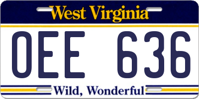 WV license plate OEE636