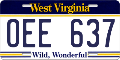 WV license plate OEE637