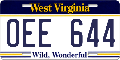 WV license plate OEE644