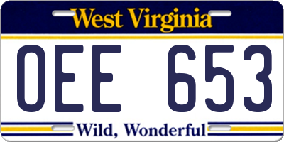 WV license plate OEE653