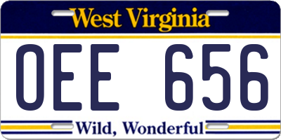 WV license plate OEE656