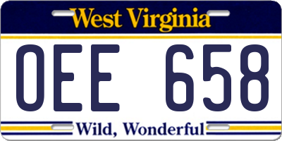 WV license plate OEE658