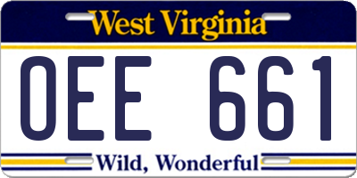 WV license plate OEE661