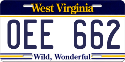 WV license plate OEE662