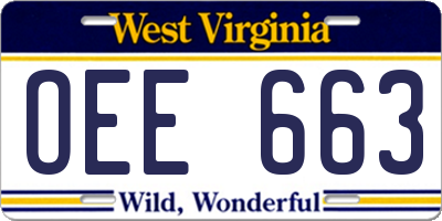 WV license plate OEE663