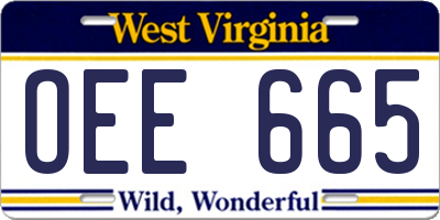 WV license plate OEE665