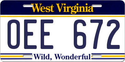 WV license plate OEE672