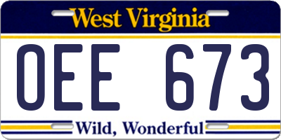 WV license plate OEE673