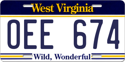 WV license plate OEE674