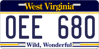 WV license plate OEE680
