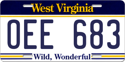 WV license plate OEE683