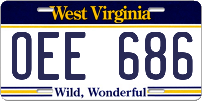 WV license plate OEE686