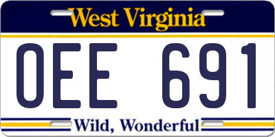 WV license plate OEE691