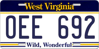 WV license plate OEE692