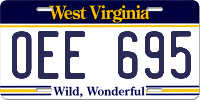 WV license plate OEE695