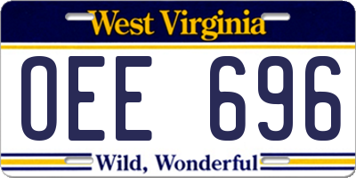 WV license plate OEE696