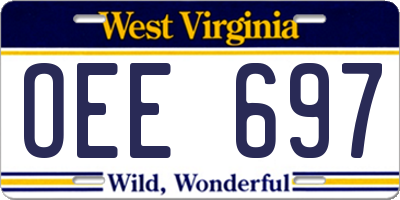 WV license plate OEE697