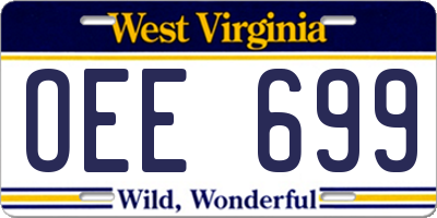 WV license plate OEE699