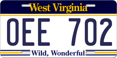 WV license plate OEE702