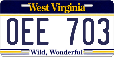 WV license plate OEE703