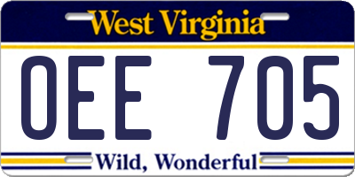 WV license plate OEE705