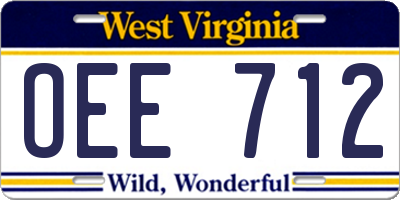 WV license plate OEE712