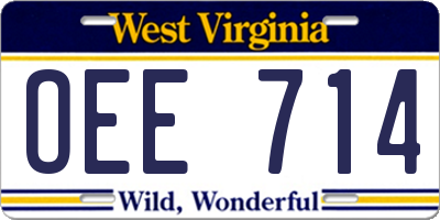 WV license plate OEE714