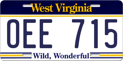 WV license plate OEE715