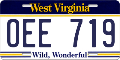 WV license plate OEE719