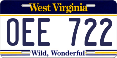 WV license plate OEE722