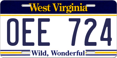 WV license plate OEE724