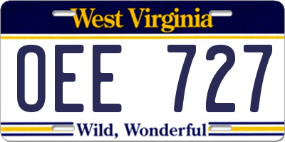 WV license plate OEE727