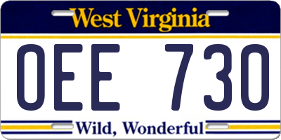 WV license plate OEE730