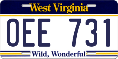 WV license plate OEE731