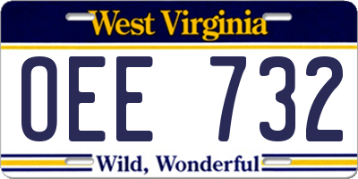 WV license plate OEE732