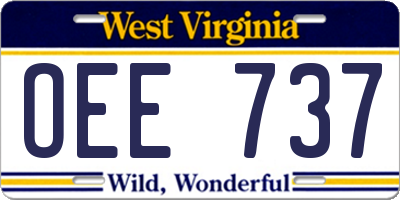 WV license plate OEE737