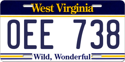 WV license plate OEE738