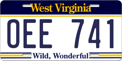 WV license plate OEE741