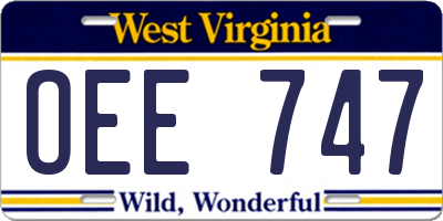 WV license plate OEE747