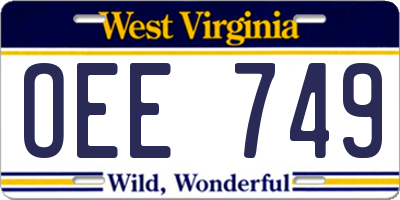 WV license plate OEE749