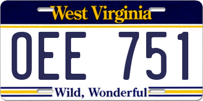 WV license plate OEE751