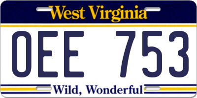 WV license plate OEE753