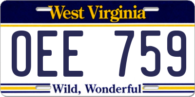 WV license plate OEE759