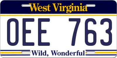 WV license plate OEE763